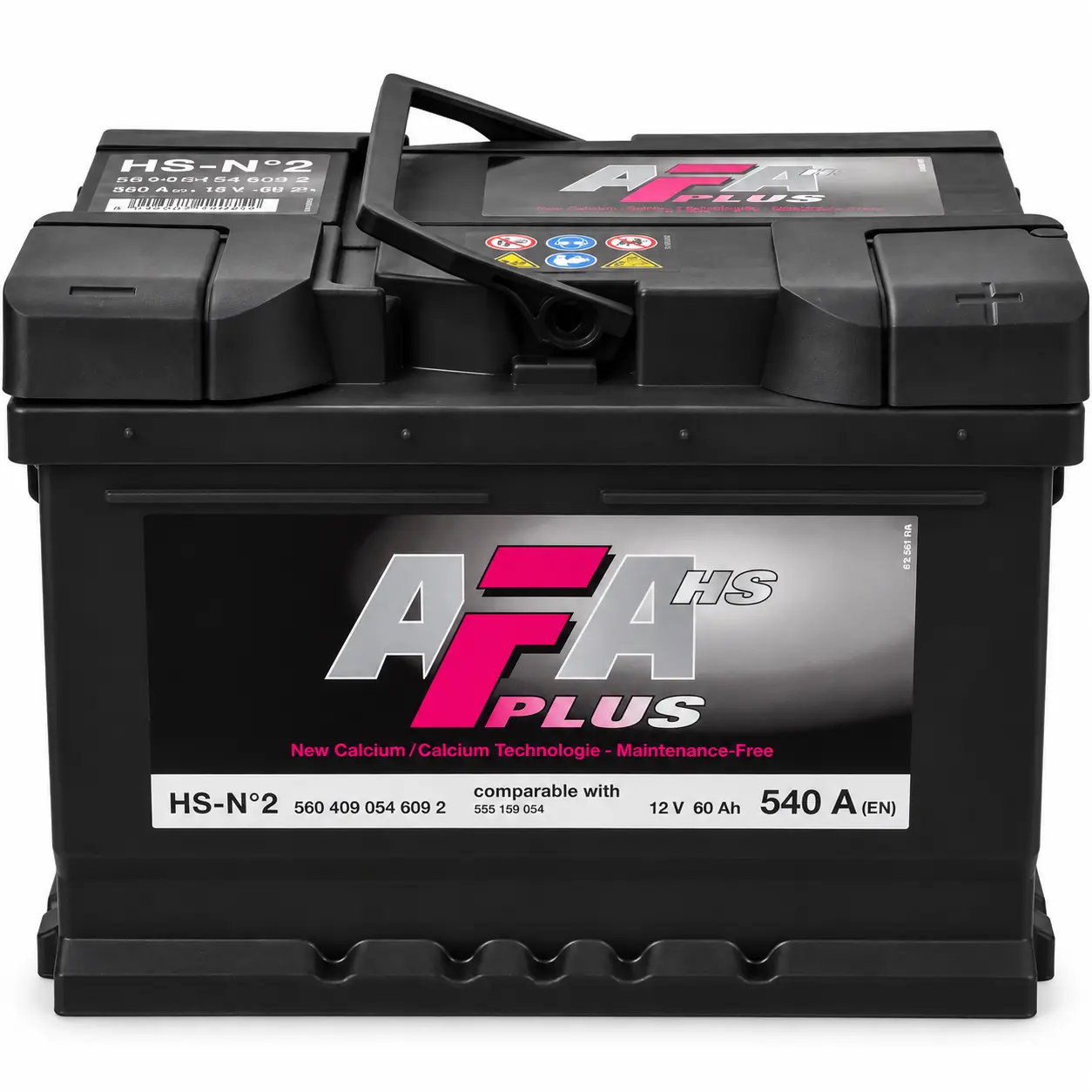 AFA Plus 60 Ah · 560409054 – 12 V, 540 A (EN)